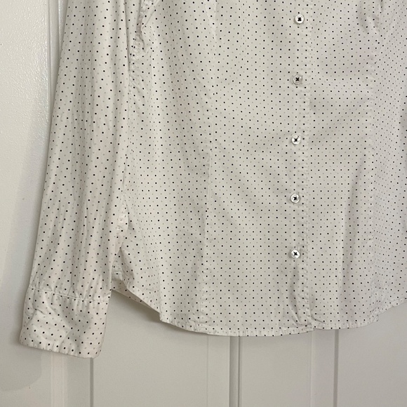 Women’s Marc O’Polo White Navy & Light Blue Mini Square Check Button Up Shirt - Picture 3 of 9